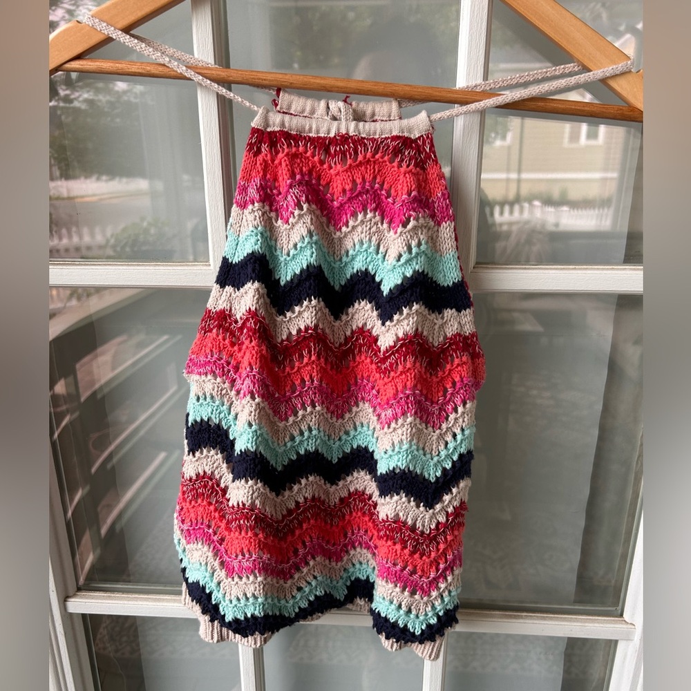 Colorful Chevron crochet top size medium Altar’d state